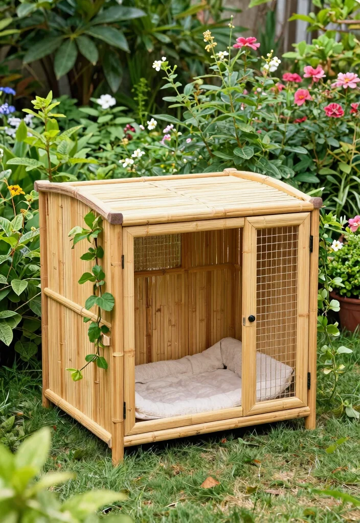 14 Outdoor Pet Enclosure Ideas That Keep Pets Safe and Cool - 13. The Sustainable Bamboo Structure 1