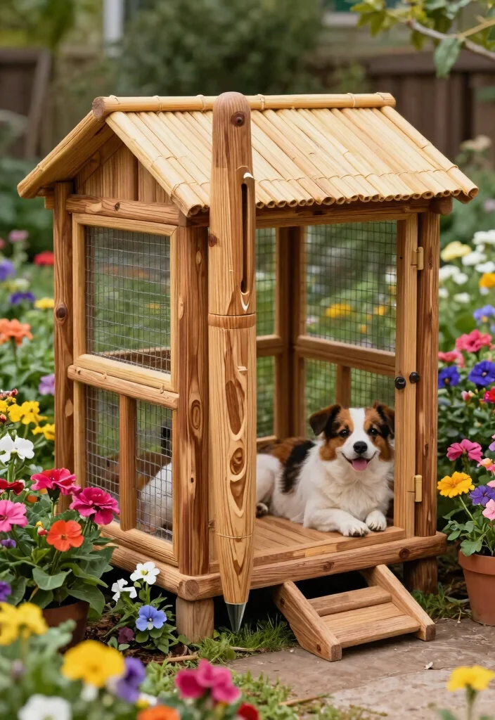 14 Outdoor Pet Enclosure Ideas That Keep Pets Safe and Cool - 4. The Eco-Friendly Wooden Pen 1