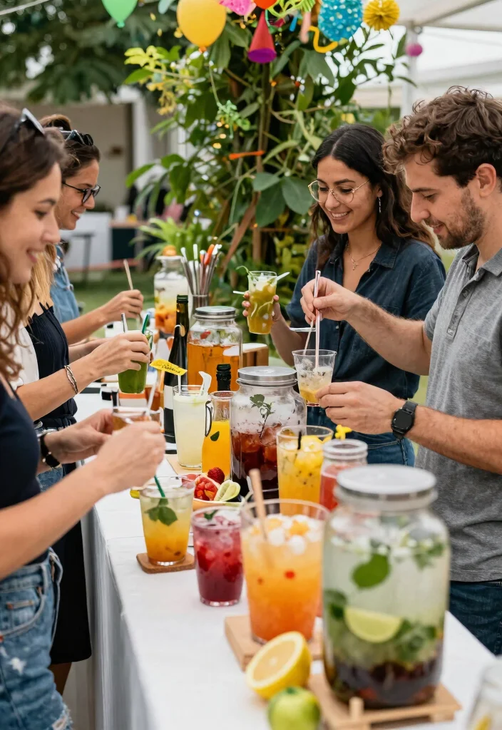 14 Outdoor Wedding Activities That Keep Guests Entertained for Hours - 10. Custom Signature Drink Station 1