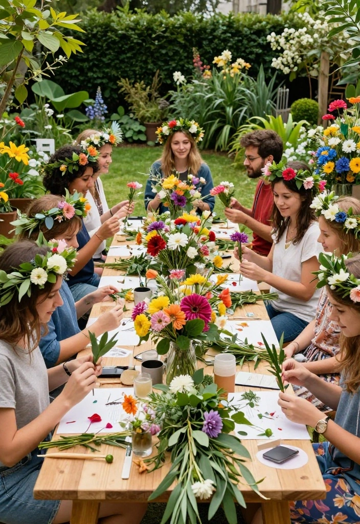 14 Outdoor Wedding Activities That Keep Guests Entertained for Hours - 3. DIY Flower Crown Station 1