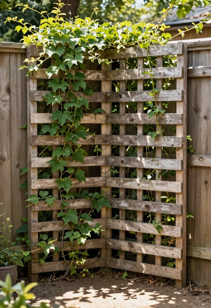 14 Pallet Trellis Ideas for Gardens That Cost Almost Nothing - 5. Rustic Pallet Fence Trellis 1