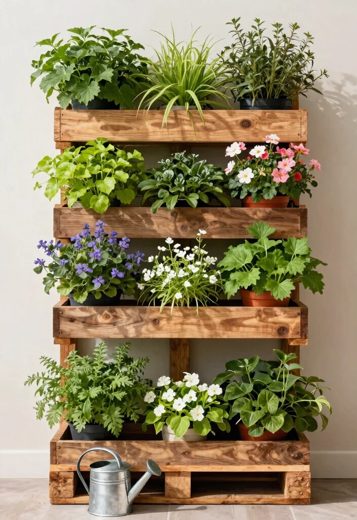 14 Pallet Trellis Ideas for Gardens That Cost Almost Nothing - 7. Vertical Pallet Garden Wall 1
