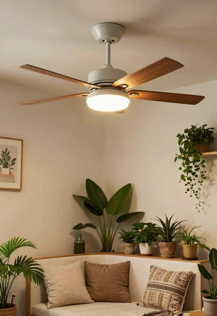 15 Boho Ceiling Fan Ideas That Add Texture Without Looking Cluttered - 11. Multi-Function Fans 1