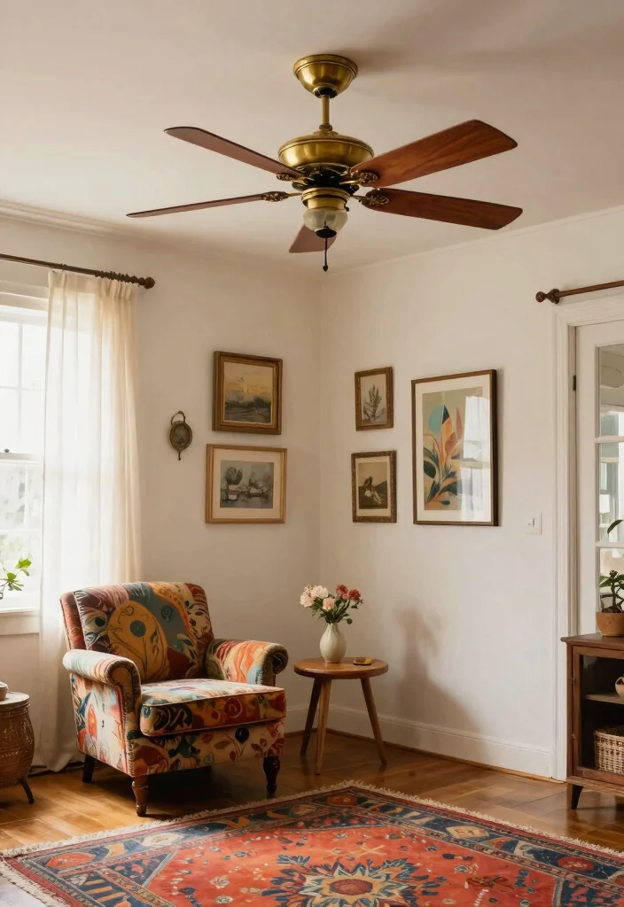 15 Boho Ceiling Fan Ideas That Add Texture Without Looking Cluttered - 2. Vintage-Inspired Designs 1