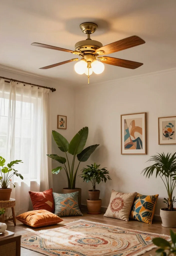 15 Boho Ceiling Fan Ideas That Add Texture Without Looking Cluttered - 9. Artistic Light Fixtures 1