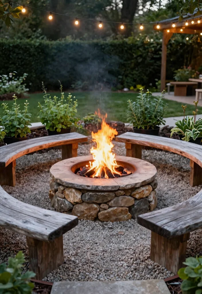15 Fire Pit Patio Ideas for Small Yards Without Full Hardscaping - 1. Circular Fire Pit with Gravel Surround 1