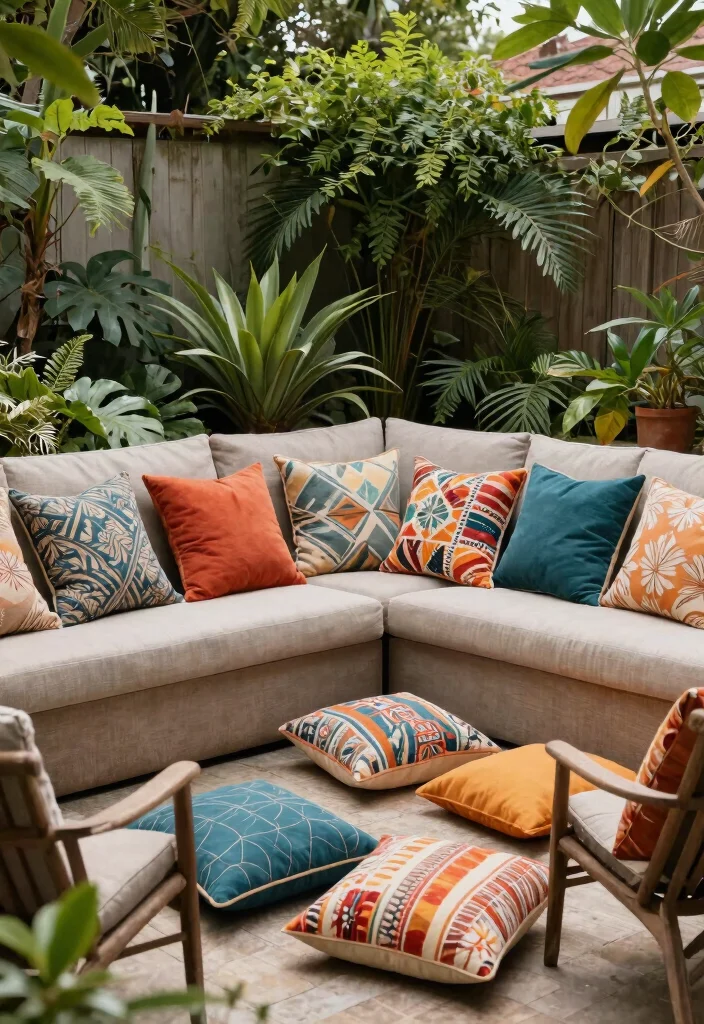 15 Outdoor Living Space Ideas That Feel Cozy Without Walls - 11. Colorful Throw Pillows 1