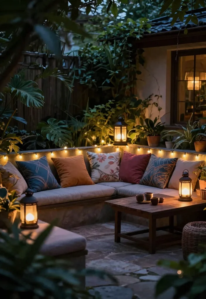 15 Outdoor Living Space Ideas That Feel Cozy Without Walls - 12. Soft Ambient Lighting 1