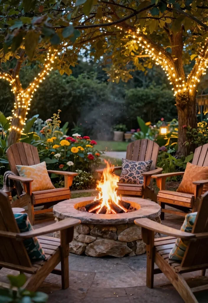 15 Outdoor Living Space Ideas That Feel Cozy Without Walls - 3. Rustic Fire Pit Area 1