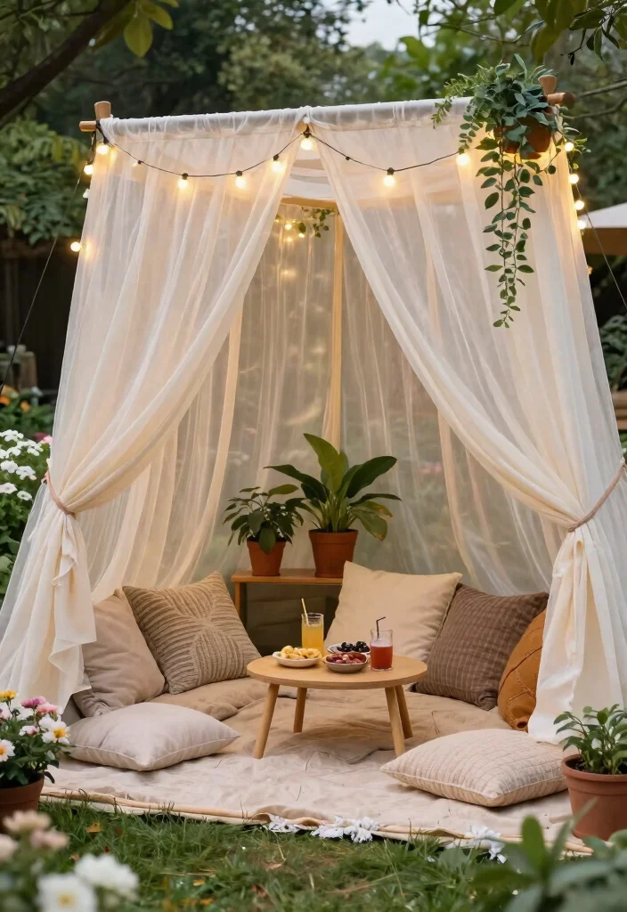 15 Outdoor Living Space Ideas That Feel Cozy Without Walls - 5. Cozy Canopy 1