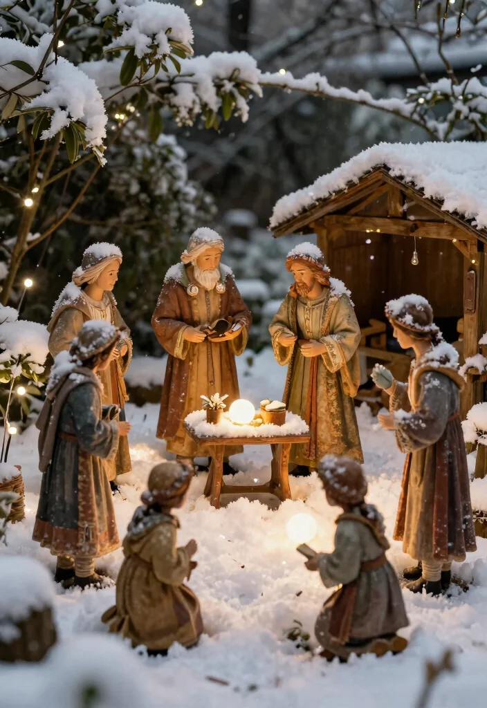 15 Outdoor Nativity Scene Ideas That Survive Winter Weather - 13. Vintage Nativity Scene 1