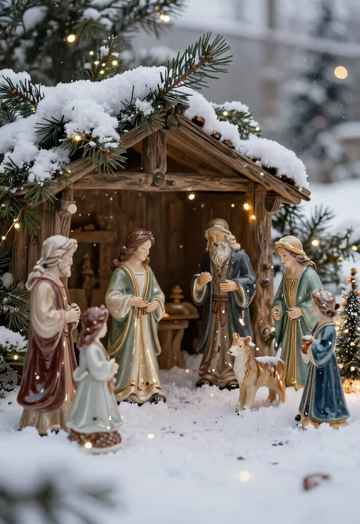 15 Outdoor Nativity Scene Ideas That Survive Winter Weather - 4. Ceramic Nativity Figures 1