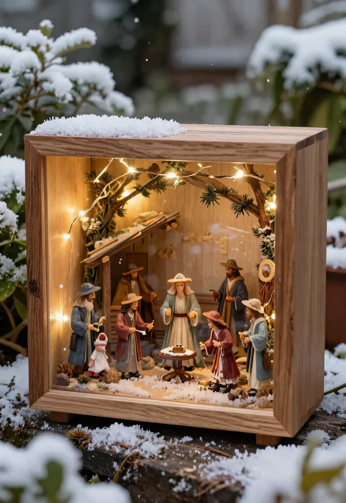 15 Outdoor Nativity Scene Ideas That Survive Winter Weather - 9. Shadow Box Nativity Scene 1