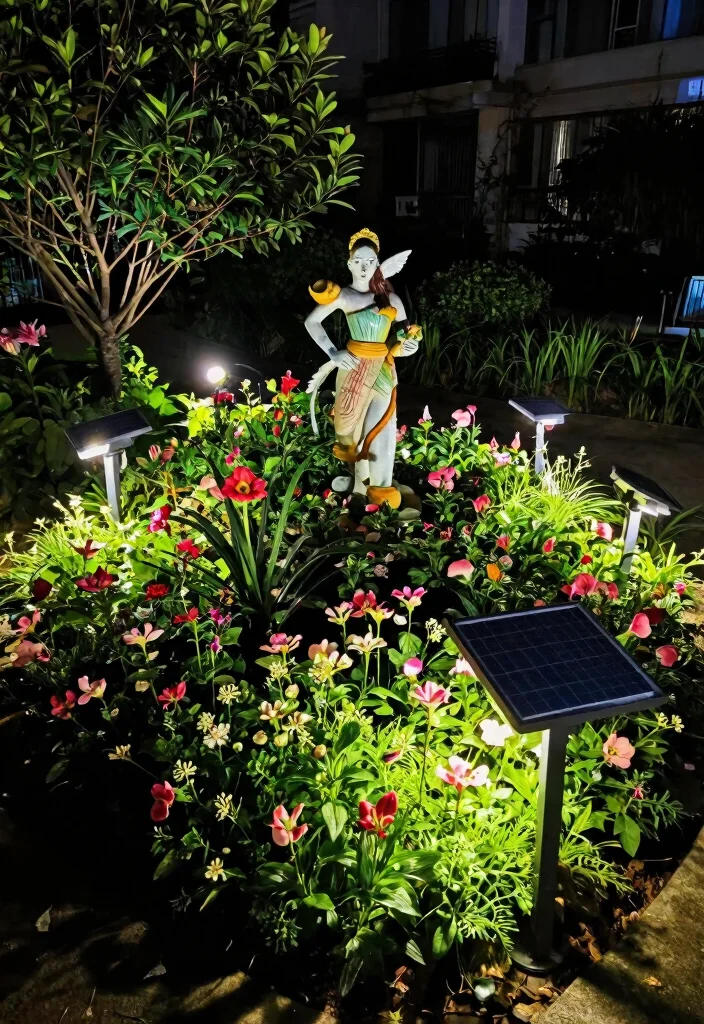 15 Outdoor Porch Lights That Stay Bright Without Wiring - 6. Solar-Powered Spotlights for Garden Features 1