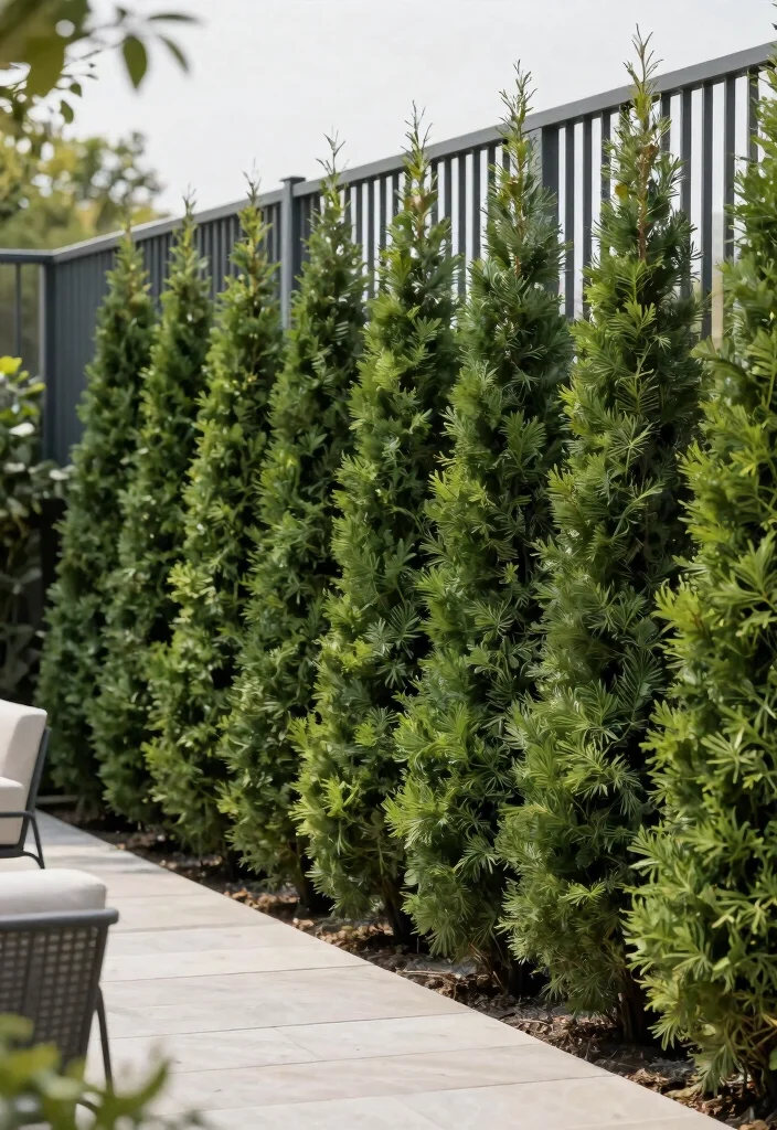 15 Privacy Trees Along Fence That Grow Fast and Stay Dense - 4. Thuja Smaragd (Emerald Green Arborvitae) - The Stunning Option 1