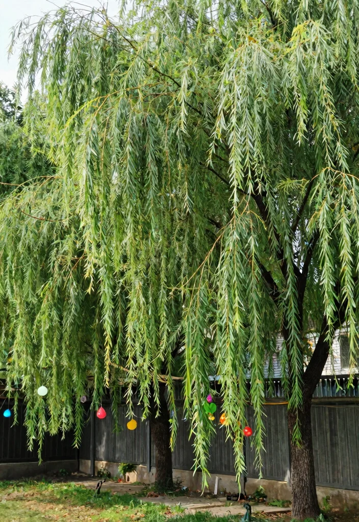 15 Privacy Trees Along Fence That Grow Fast and Stay Dense - 7. Hybrid Willow - Speedy Growth for Instant Privacy 1