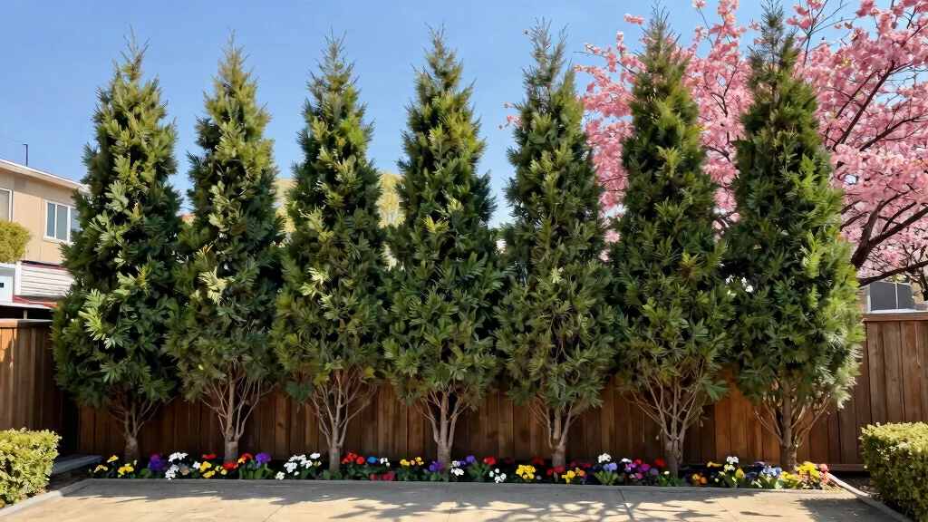 15 Privacy Trees Along Fence That Grow Fast and Stay Dense