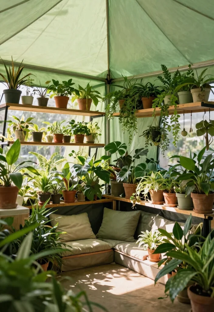 15 Terrace Tent Ideas for Small Rooftops and Tight Spaces - 12. Livable Plant Room 1