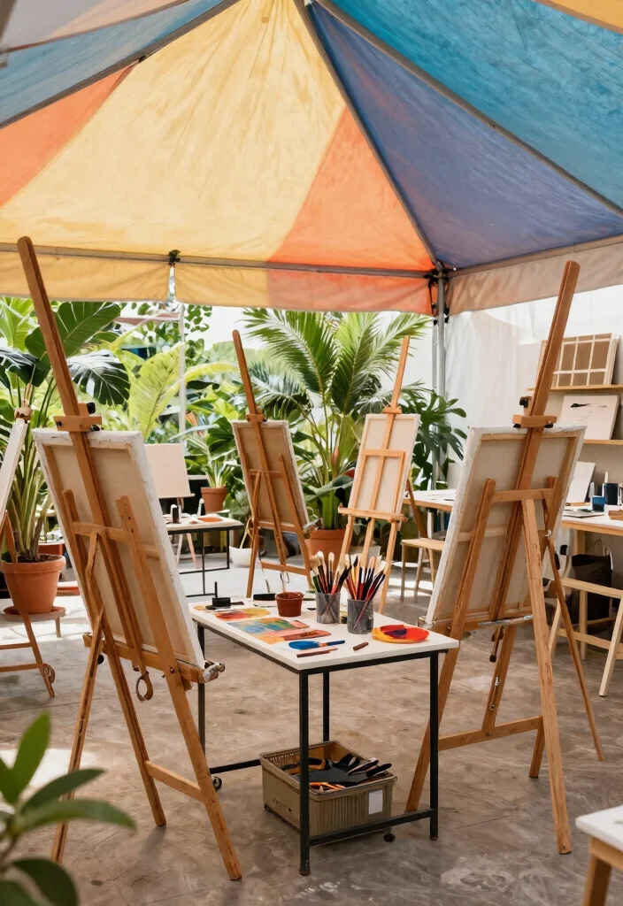 15 Terrace Tent Ideas for Small Rooftops and Tight Spaces - 14. Inspiring Art Studio Space 1