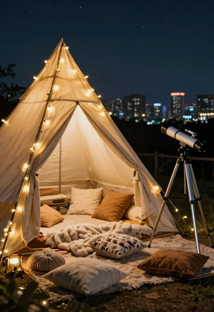 15 Terrace Tent Ideas for Small Rooftops and Tight Spaces - 15. Romantic Stargazing Lounge 1