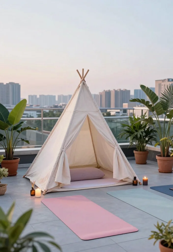 15 Terrace Tent Ideas for Small Rooftops and Tight Spaces - 7. Sunkissed Yoga Retreat 1