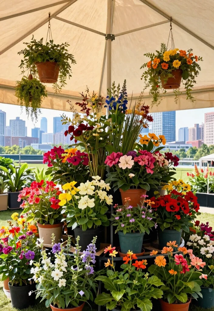15 Terrace Tent Ideas for Small Rooftops and Tight Spaces - 9. Artistic Flower Display 1