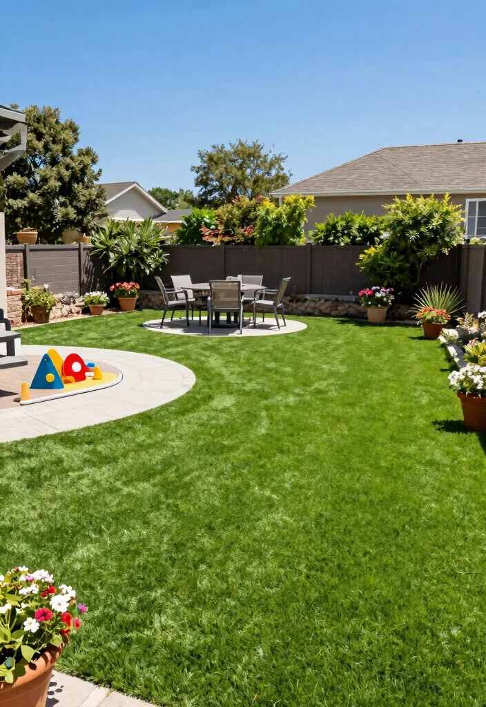 15 Turf and Pavers Backyard Ideas for Low-Maintenance Yards - 1. Resilient Artificial Turf 1