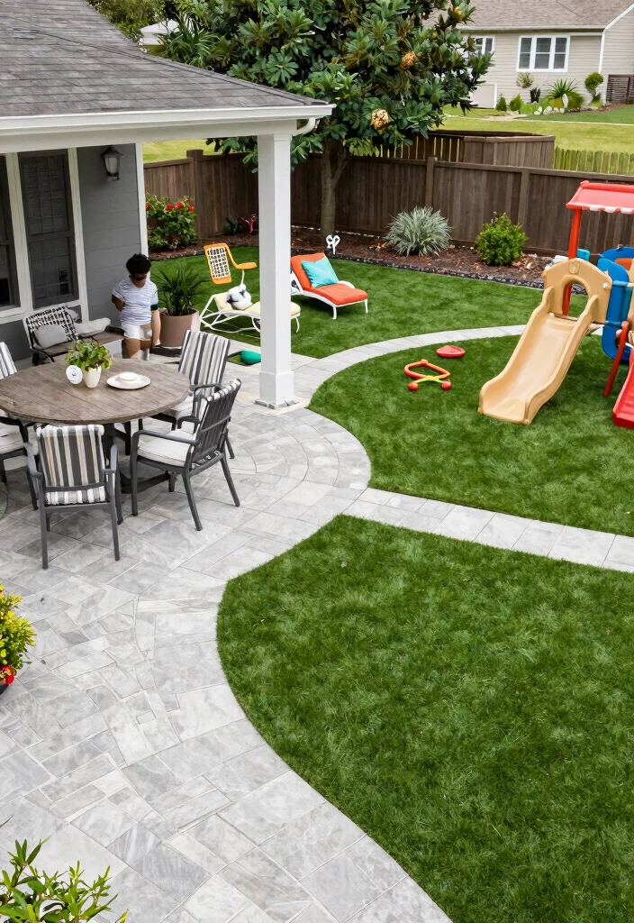 15 Turf and Pavers Backyard Ideas for Low-Maintenance Yards - 15. Multi-Functional Spaces 1