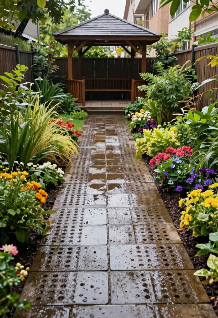 15 Turf and Pavers Backyard Ideas for Low-Maintenance Yards - 3. Eco-Friendly Permeable Pavers 1