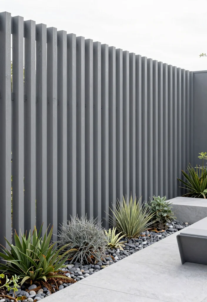 15 Vertical Slat Fence Ideas That Hide Ugly Views and Add Privacy - 1. Minimalist Chic 1