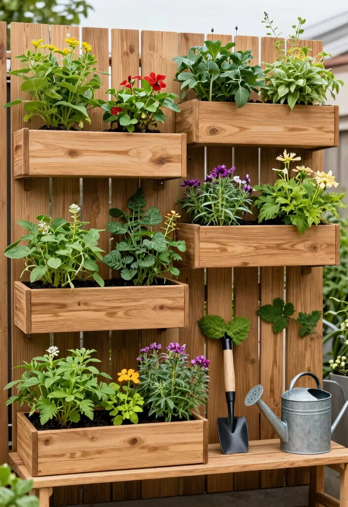 15 Vertical Slat Fence Ideas That Hide Ugly Views and Add Privacy - 4. Vertical Garden Integration 1