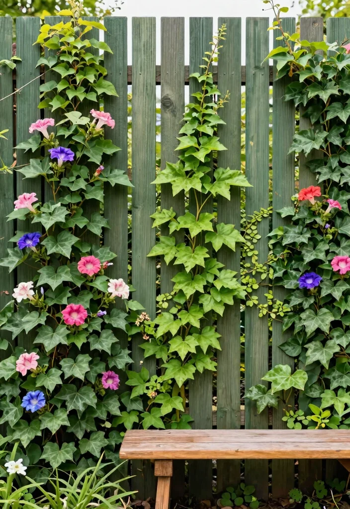 15 Vertical Slat Fence Ideas That Hide Ugly Views and Add Privacy - 6. Plant-Friendly Slats 1