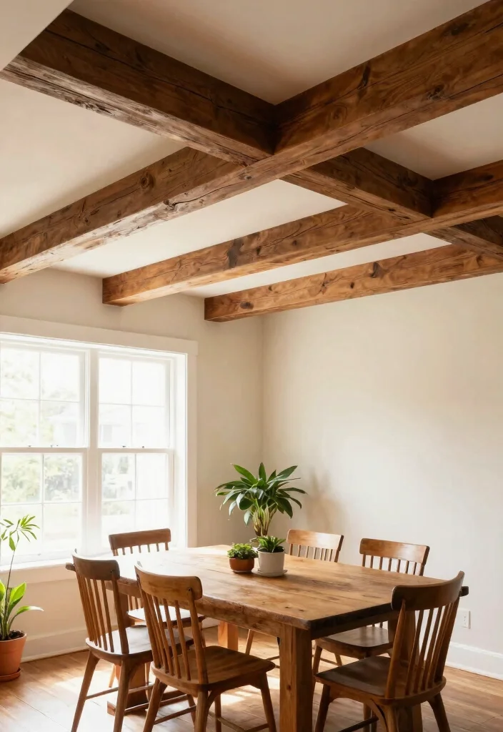 15 Wood Panel Ceiling Ideas That Cover Ugly Ceilings on a Budget - 2. Faux Wood Beams for Elegant Touch 1