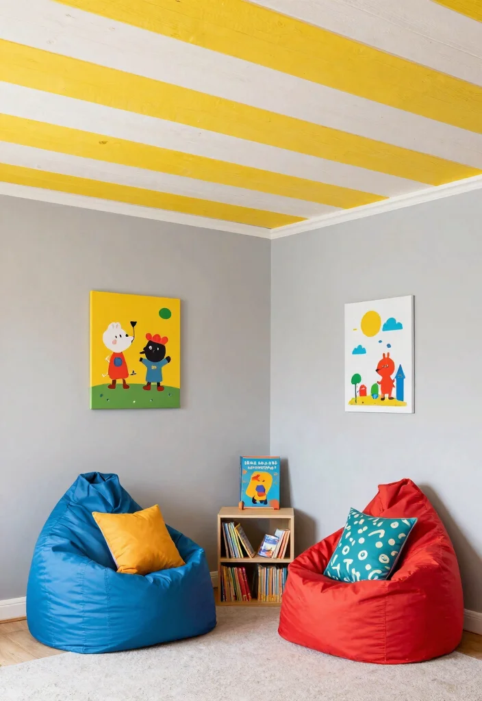 15 Wood Panel Ceiling Ideas That Cover Ugly Ceilings on a Budget - 3. Painted Wood Panels for a Pop of Color 1