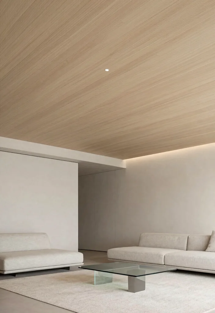 15 Wood Panel Ceiling Ideas That Cover Ugly Ceilings on a Budget - 8. Minimalist Wood Ceiling for Modern Spaces 1
